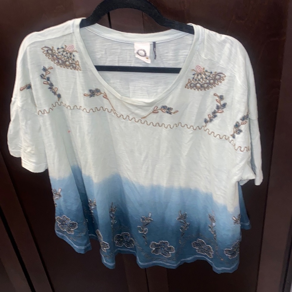 Anthropologie Akemi and Kin Boho Detailed Ombré Top Small